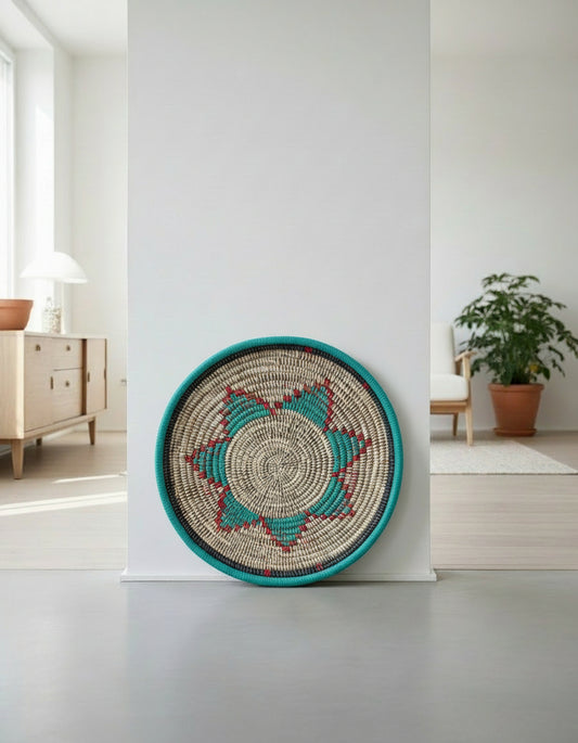 Paniers Artisanaux en Paille Naturelle du Sénégal Parfaits pour Rangement et Décoration Faits Main avec Matériaux Authentiques et Finition Élégante et Durable DIAGOU_1 (Grand modèle)