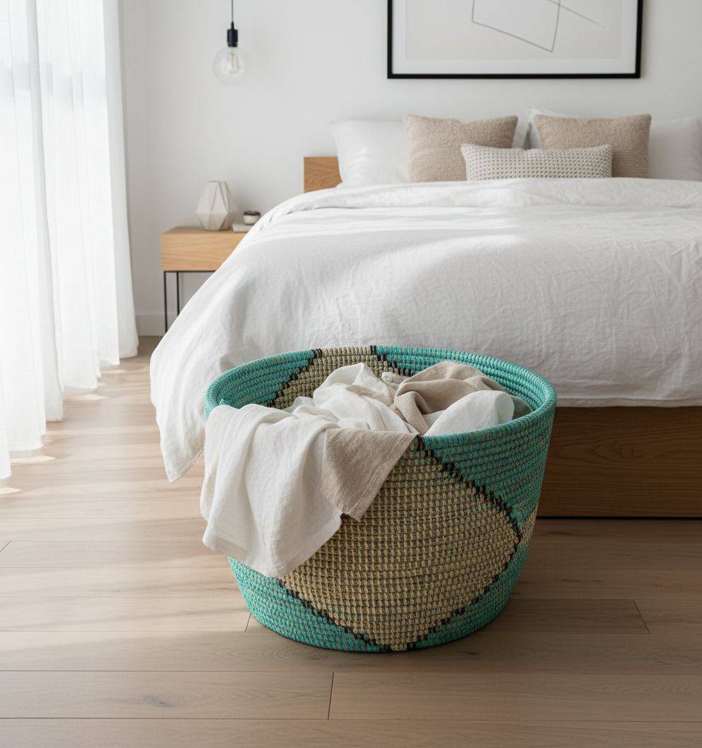 Grand Modèle DIAGOU_5 en Fibre Naturelle – Artisanat Sénégalais pour une Déco Intérieure Raffinée et un Rangement Spacieux