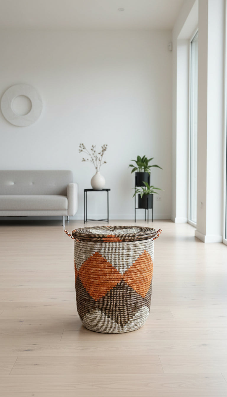 Panier Petit Modèle DIAGOU_7 en Fibre Naturelle – Une Touche Artisanale pour une Déco Soignée et un Rangement Pratique