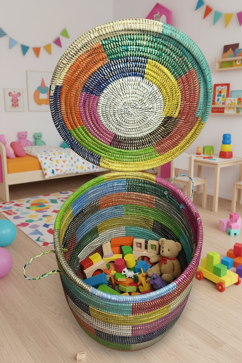 Panier Moyen Modèle DIAGOU_11 en Fibre Naturelle – Artisanat Élégant pour Sublimer votre Intérieur et Organiser au Quotidien