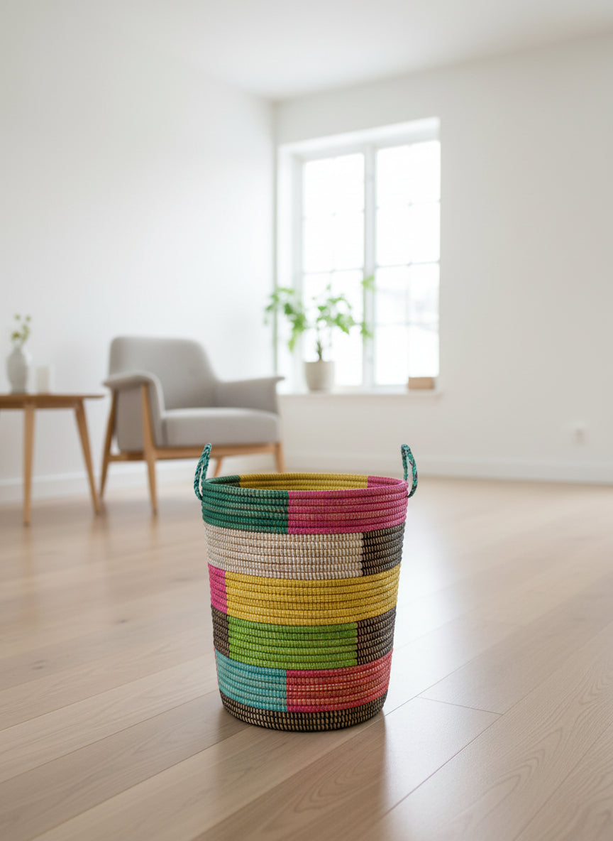 Panier Petit Modèle DIAGOU_11 en Fibre Naturelle – Artisanat Raffiné pour Une Déco Soignée et un Rangement Pratique
