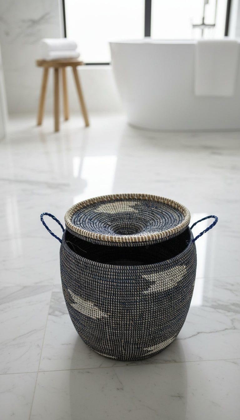 MBOUL'S_A5 Motifs – Panier en Fibre Naturelle, Idéal pour un Rangement Harmonieux et Stylé