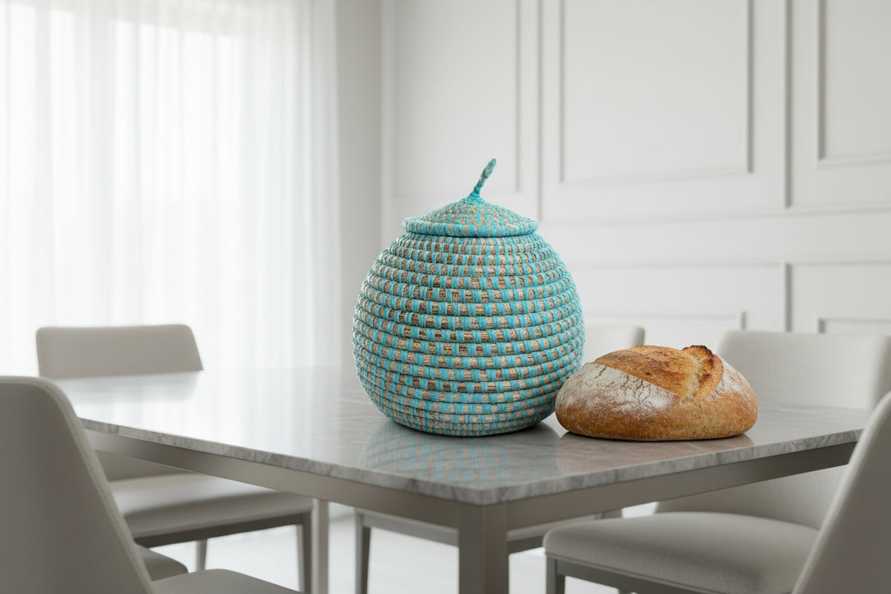 Pour vos petits rangements : panier en paille fait main