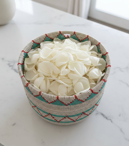 Paniers Artisanaux en Paille Naturelle du Sénégal Parfaits pour Rangement et Décoration Faits Main avec Matériaux Authentiques et Finition Élégante et Durable DIAGOU_1 (Petit Modèle)