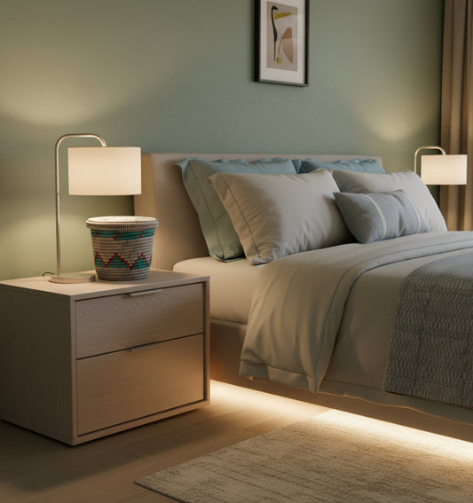 Panier DIAGOU_4 (Modèle Petit) en Paille Naturelle du Sénégal – Rangement et Décoration Artisanale, Fait Main avec Matériaux Authentiques et Finition Élégante pour Intérieur Durable