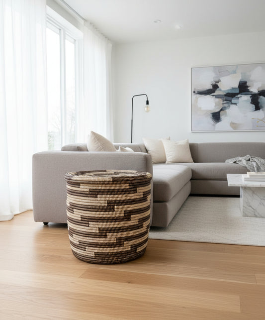 Panier Grand Modèle DIAGOU_9 en Fibre Naturelle – Artisanat Authentique pour Sublimer votre Intérieur et Offrir un Rangement Spacieux
