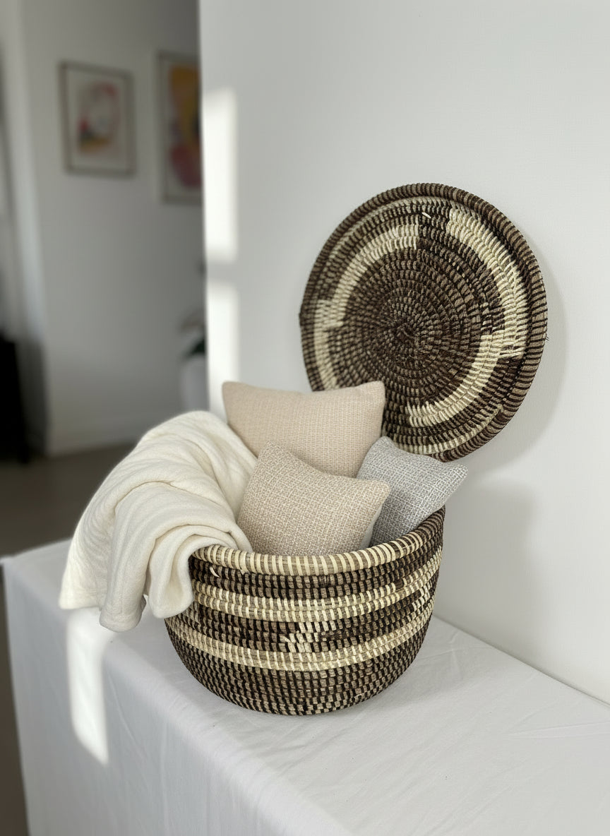 Panier Petit Modèle DIAGOU_9 en Fibre Naturelle – Style Authentique pour Une Déco Soignée et un Rangement Pratique