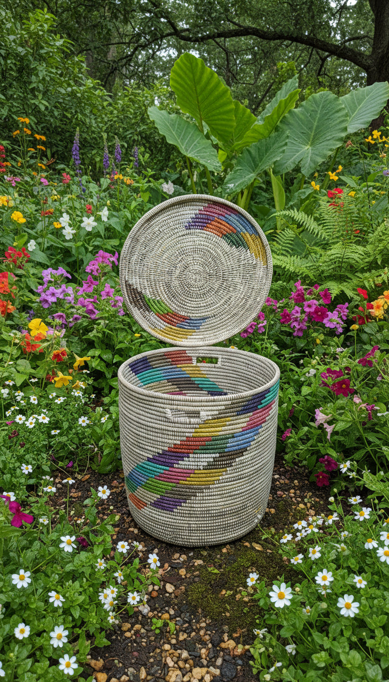 Panier Grand Modèle DIAGOU_10 en Fibre Naturelle – Artisanat Authentique pour Sublimer votre Déco et Offrir un Rangement Spacieux