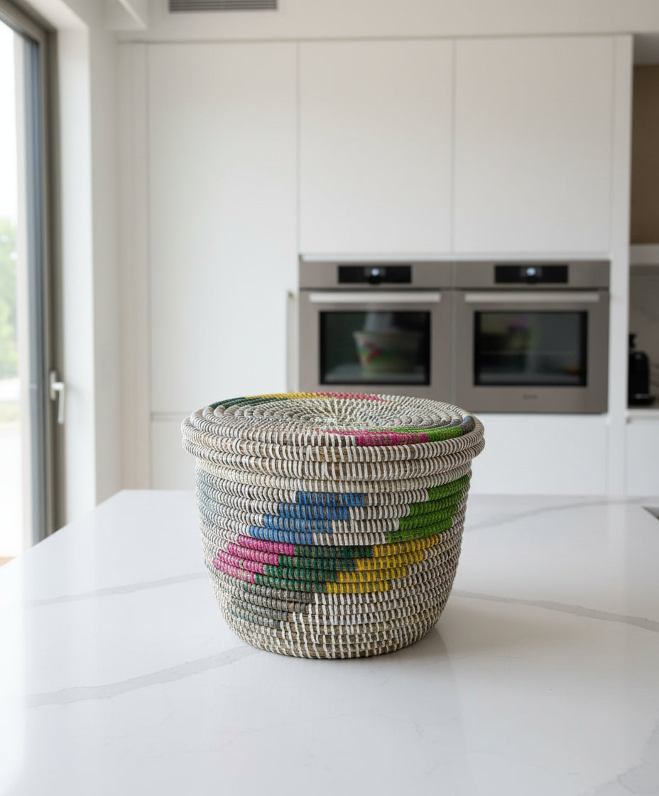 Panier Moyen Modèle DIAGOU_10 en Fibre Naturelle – Artisanat Élégant pour Sublimer votre Intérieur et Organiser avec Style