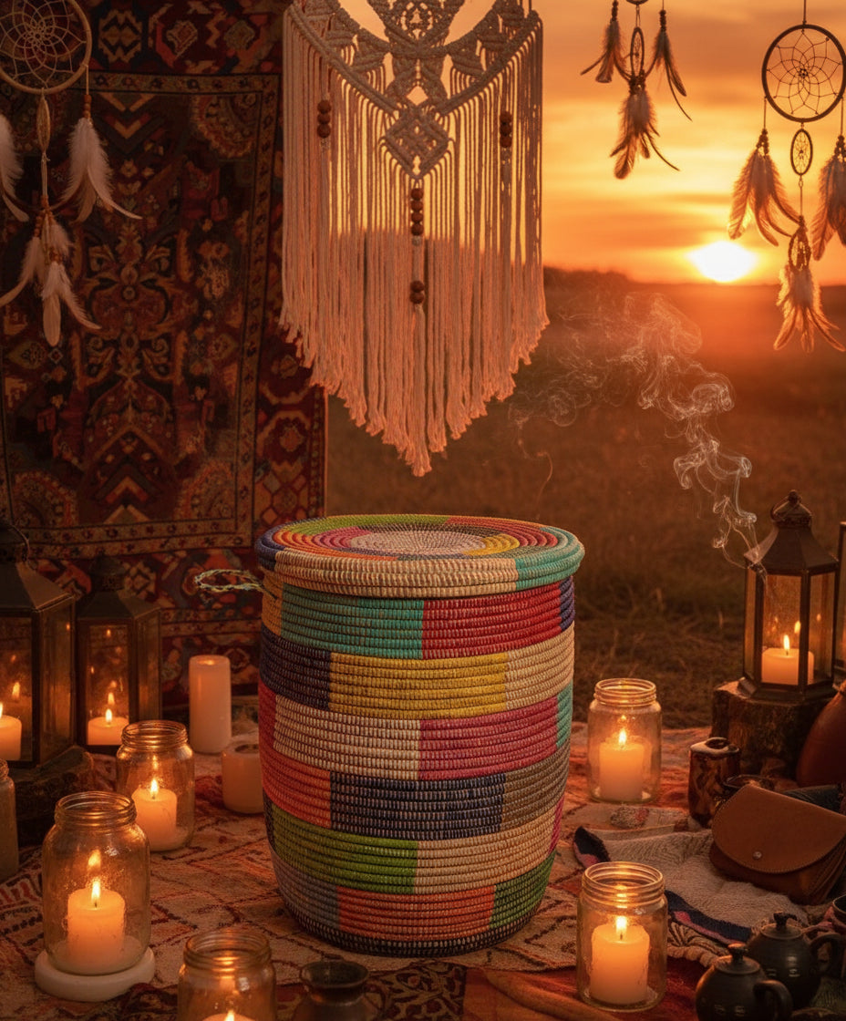 Panier Moyen Modèle DIAGOU_11 en Fibre Naturelle – Artisanat Élégant pour Sublimer votre Intérieur et Organiser au Quotidien