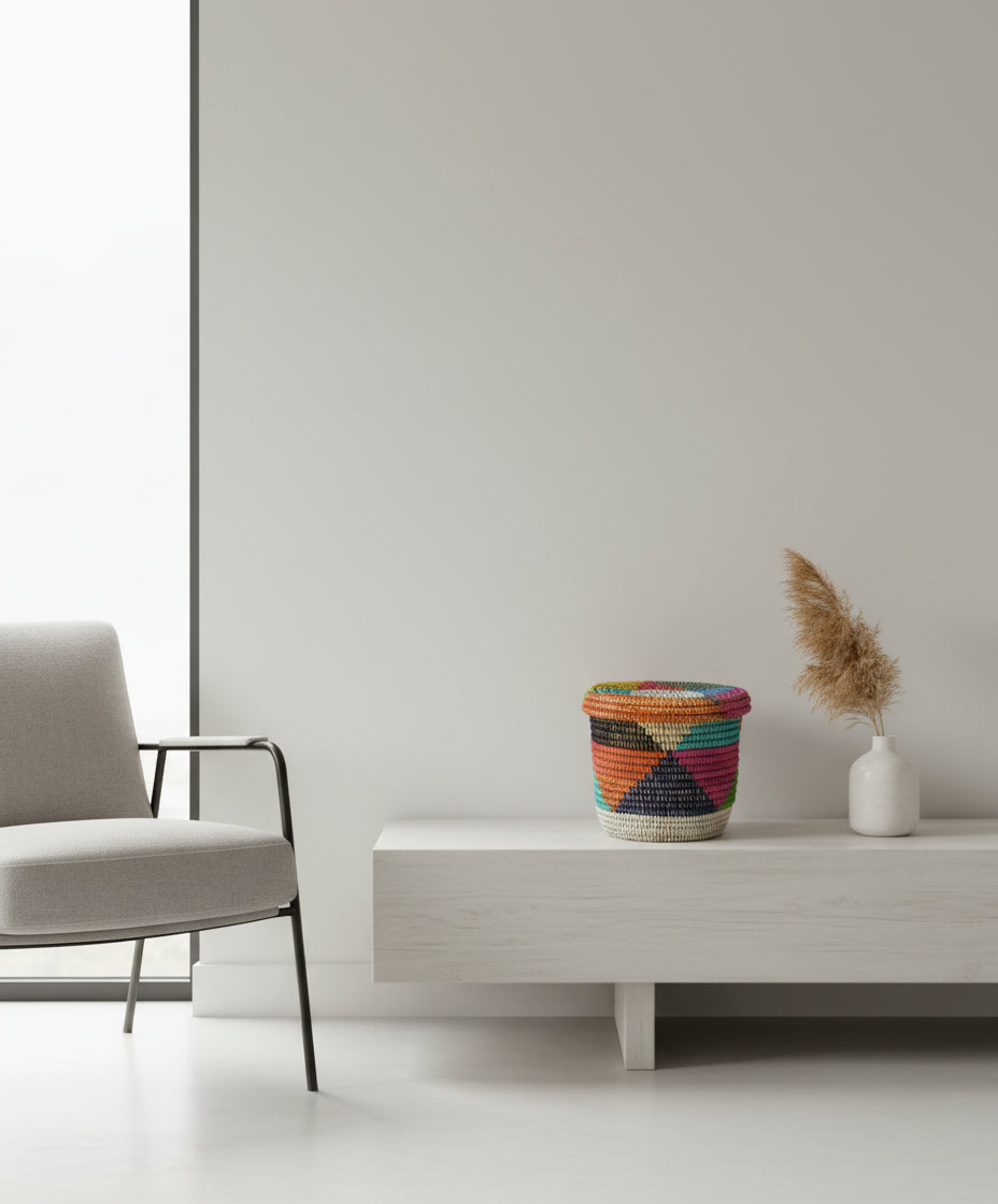 Panier Petit Modèle DIAGOU_12 en Fibre Naturelle – Artisanat Élégant pour Une Déco Soignée et un Rangement Pratique