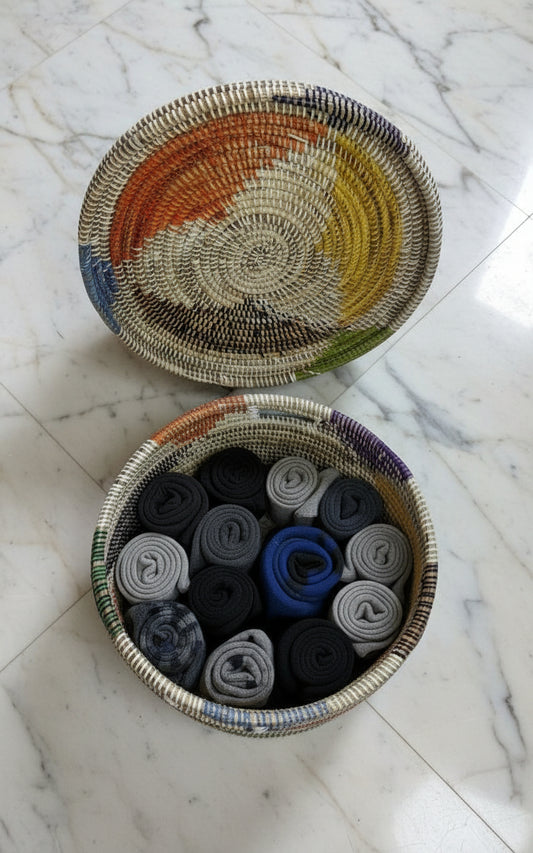 Panier Moyen Modèle DIAGOU_13 en Fibre Naturelle – Artisanat Élégant pour Une Déco Harmonieux et un Rangement Polyvalent