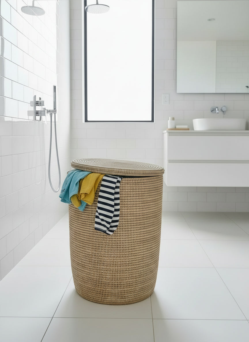 Panier Grand Modèle DIAGOU 14 en Fibre Naturelle – Artisanat Authentique & Rangement Spacieux
