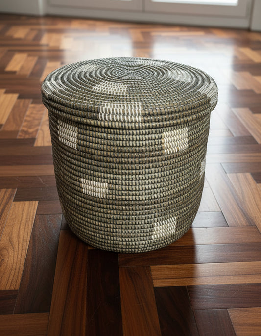 DIAGOU 16 – Panier Moyen en Fibres Naturelles, Idéal pour un Rangement Soigné et Pratique