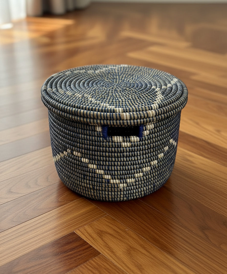 Panier DIAGOU 17 – Modèle Moyen en Fibre Naturelle, Une Pièce Artisanale au Style Intemporel