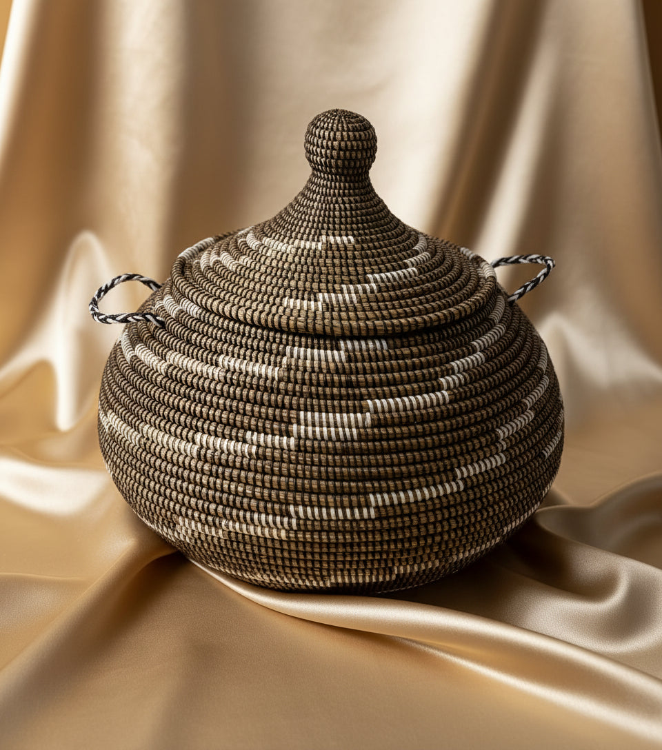 Panier Modèle CANARI_A1 en Fibre Naturelle – Une Pièce Artisanale Subtile et Raffinée