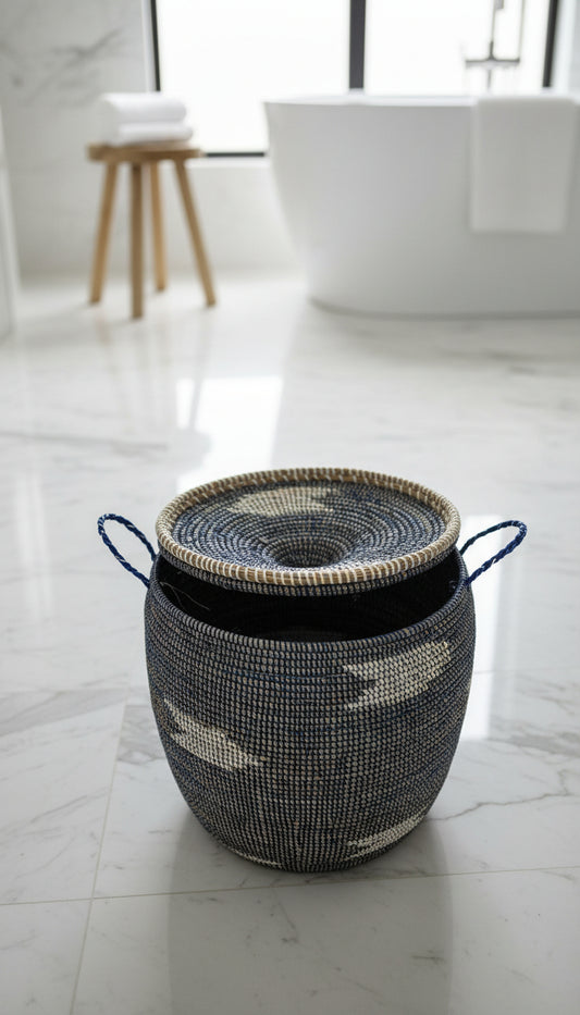 MBOUL'S_A5 Motifs – Panier en Fibre Naturelle, Idéal pour un Rangement Harmonieux et Stylé