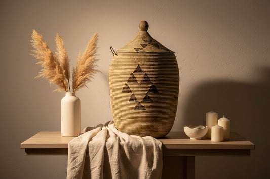 MBOUL'S_A25 : Panier en paille fait main Big-Size avec une grande capacité de contenance, donne une touche authentique à votre décoration