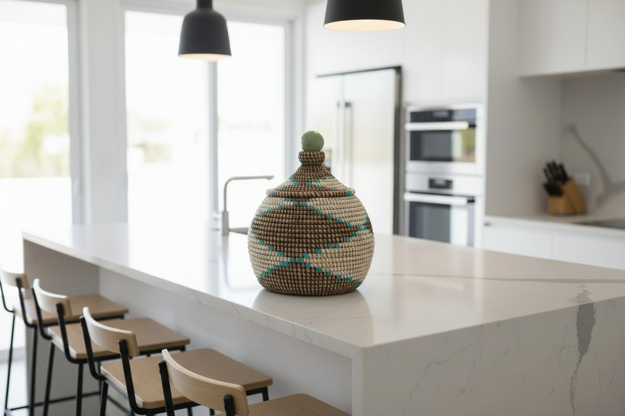 Panier en paille tressé à la main, idéal pour vos petits rangements
