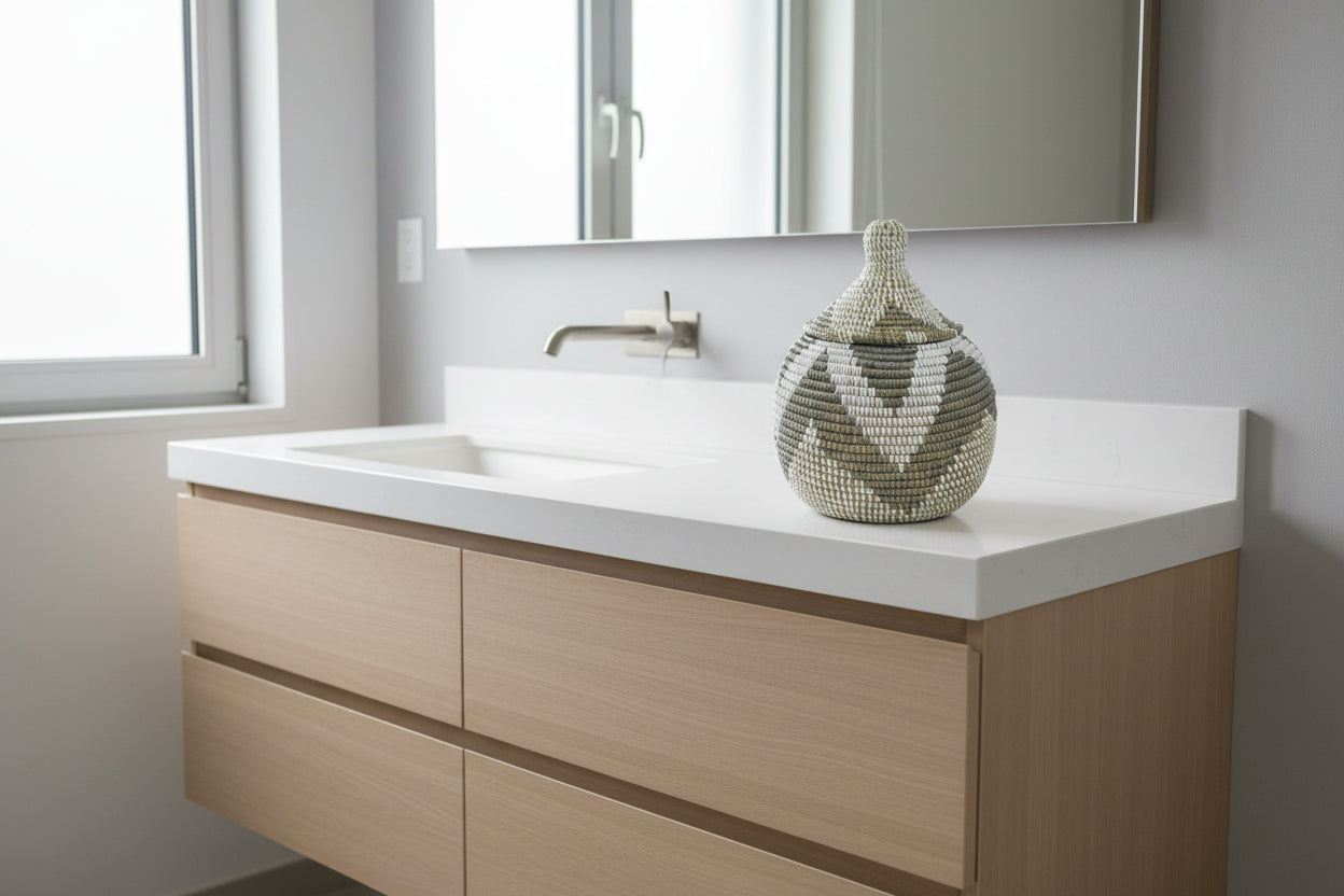 Panier en paille artisanal idéal pour vos petits rangements