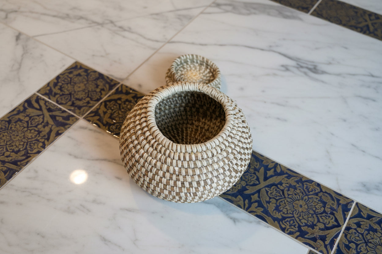Panier en paille tressé idéal pour vos petits rangements