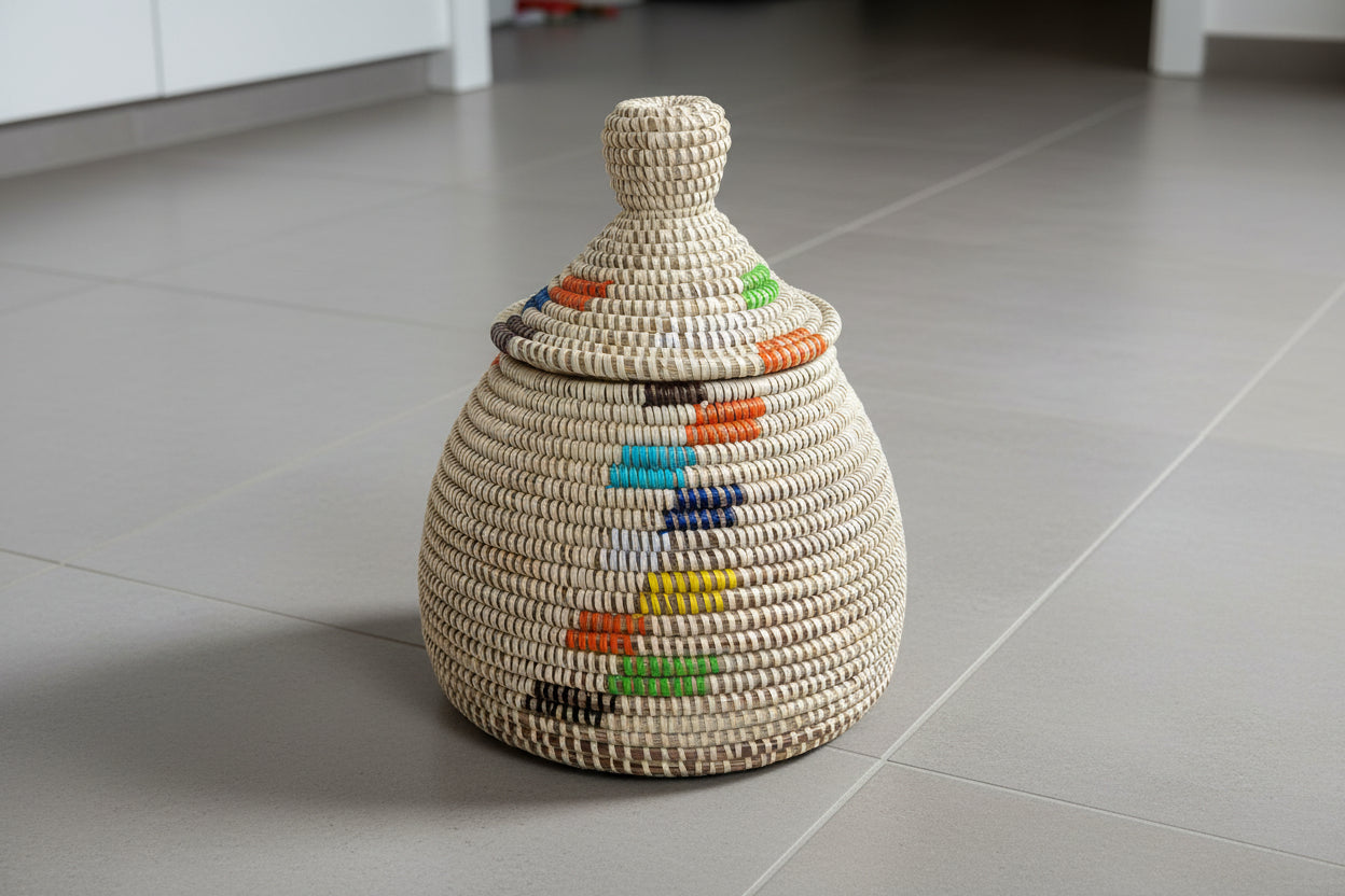 Panier en paille tissé à la main idéal pour vos petits rangements