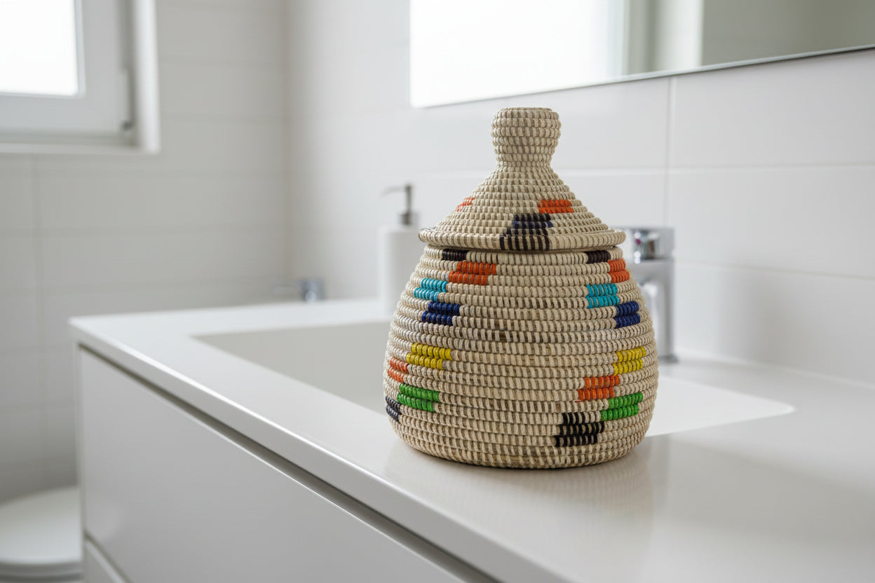 Panier en paille tissé à la main idéal pour vos petits rangements