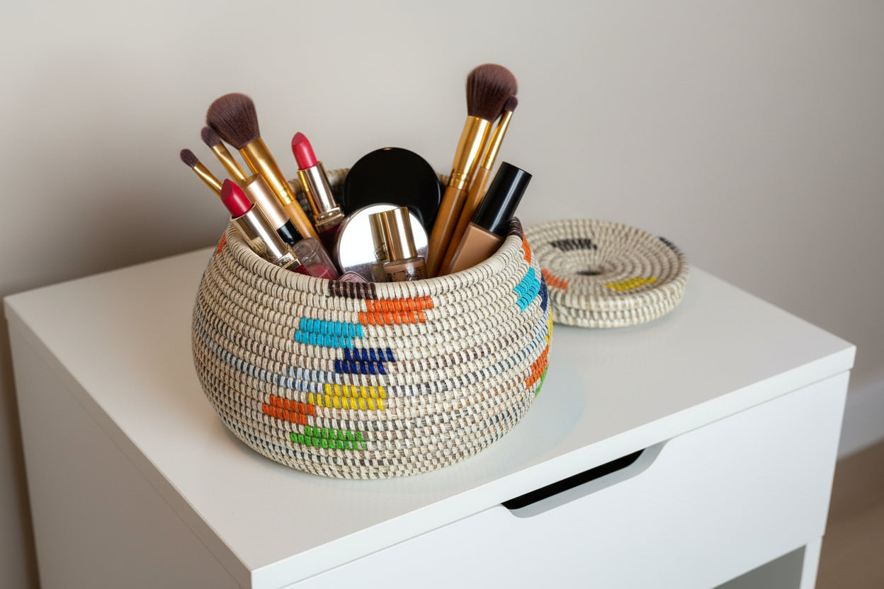 Panier en paille tissé à la main idéal pour vos petits rangements