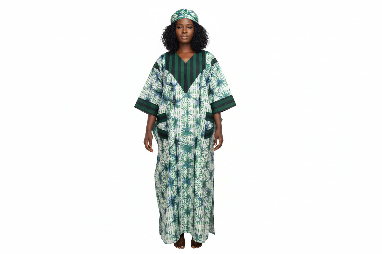Robe en patch Bazin + Asso-Oké, tendance et élégante