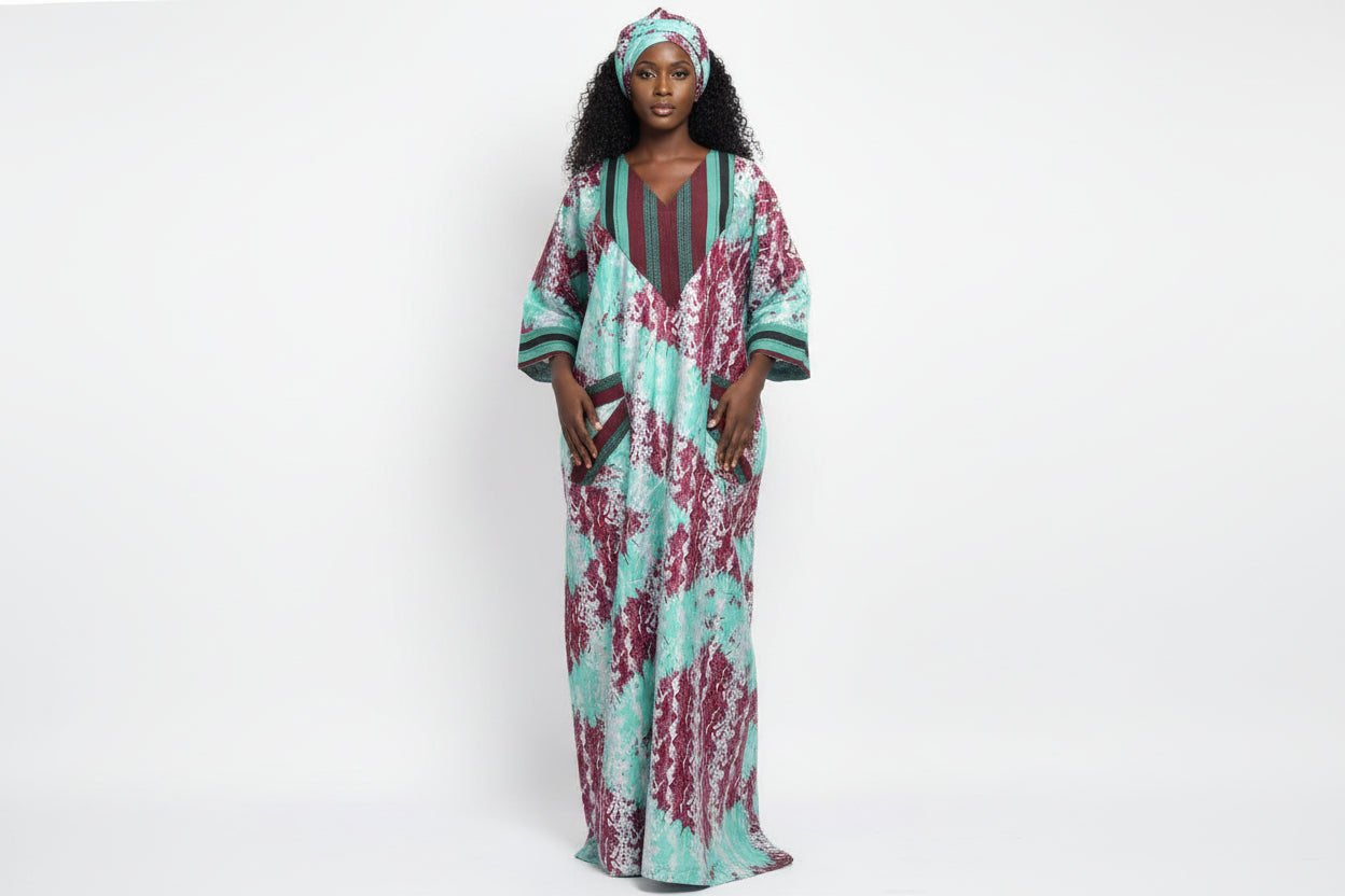 Robe en patch Bazin + Asso-Oké, tendance et élégante