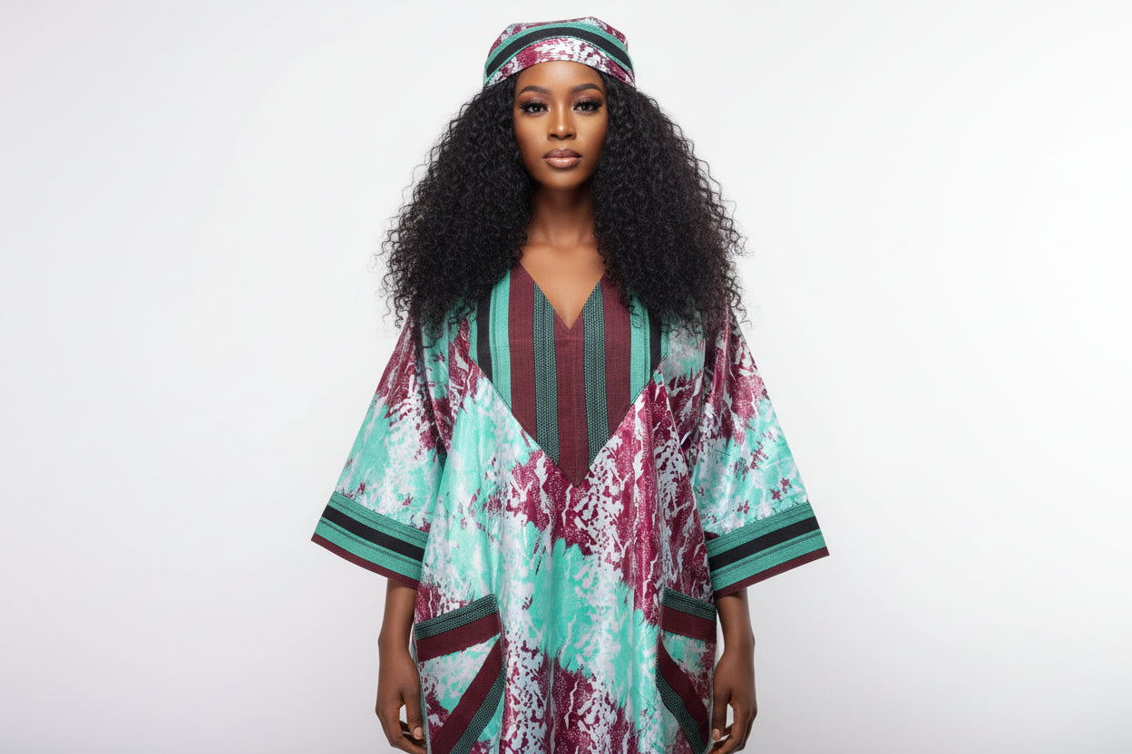 Robe en patch Bazin + Asso-Oké, tendance et élégante