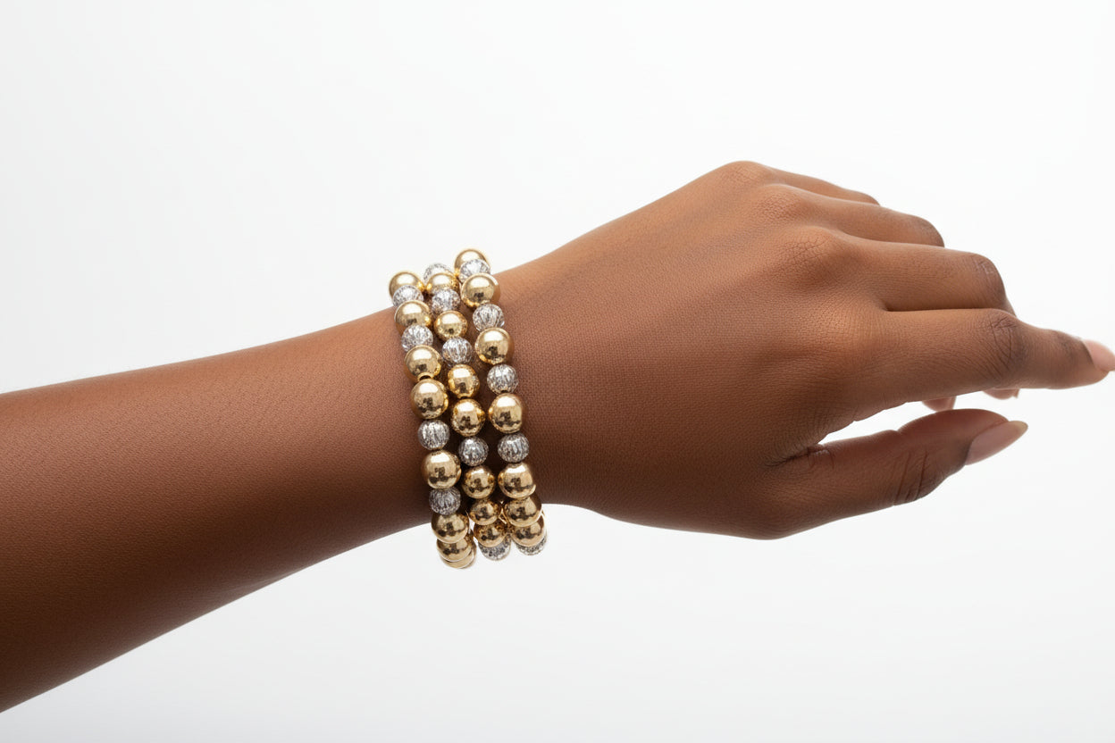 Bracelets en plaqué et perlé pour femme